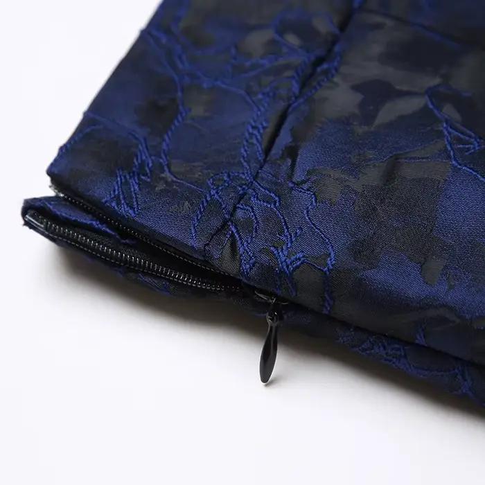 ZUZK Jacquard Noble élégant longue jupe droite nouvelle taille élastique mince automne femmes rétro Wrap mi-longue