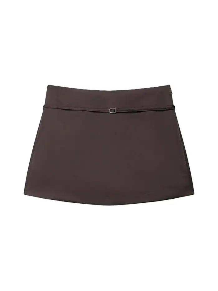 Jupe-short de couleur unie pour femmes
