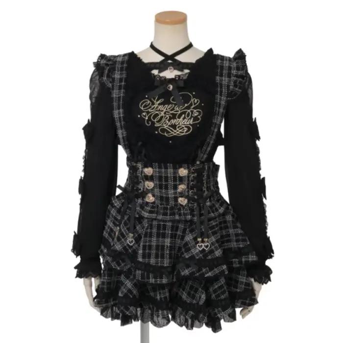 Liz jupe Style japonais produit en série nouveau doux mignon Lolita dentelle Patchwork gâteau sangle