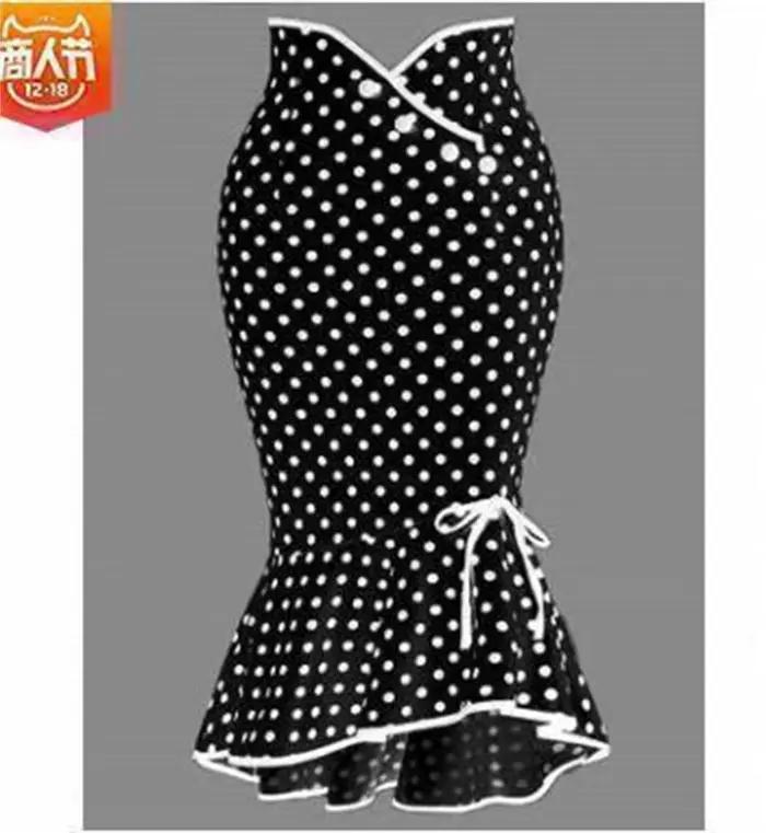 Jupe sirène à pois pour femmes élégante et décontractée pour les occasions spéciales et la garde-robe quotidienne
