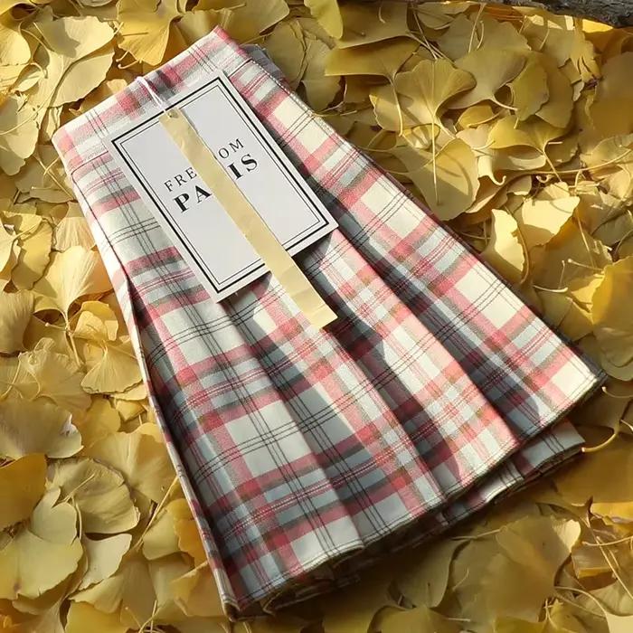 Jupes automne vêtements 2024 femmes jupe Style coréen Harajuku mode filles Falda courte De Mujer taille haute Plaid