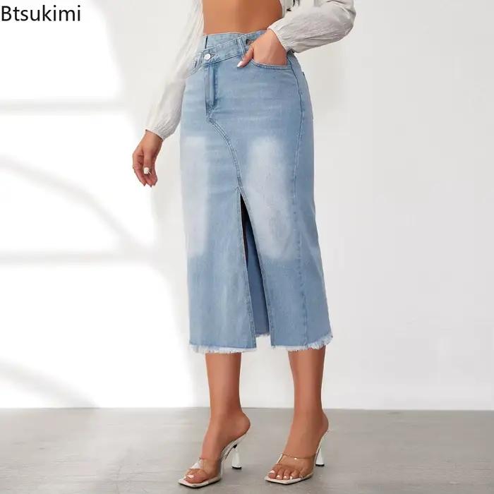 Femmes Denim jupes Sexy lavé