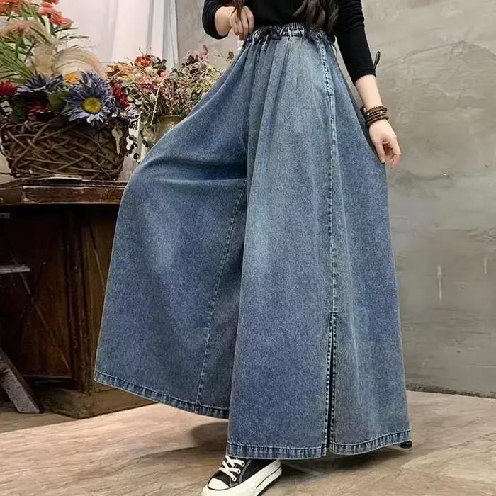 Culottes en jean bleu pour femme