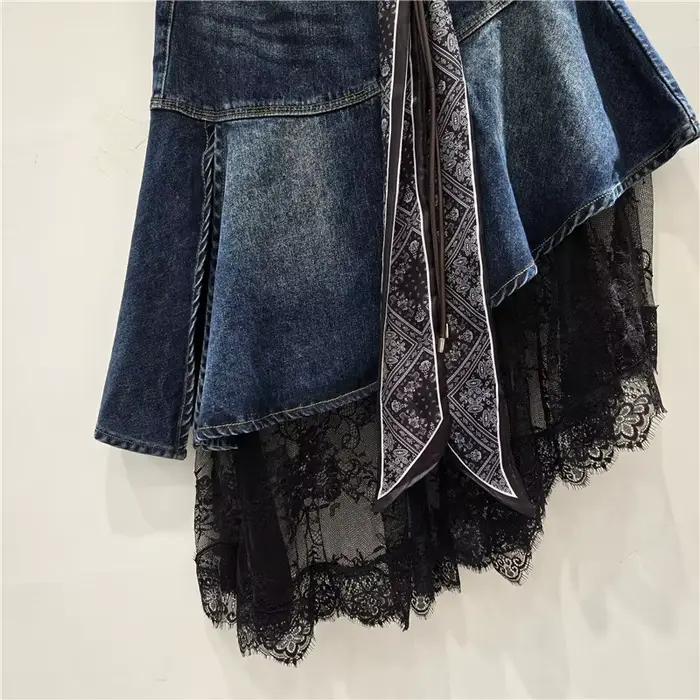 Jupe en jean asymétrique pour femme