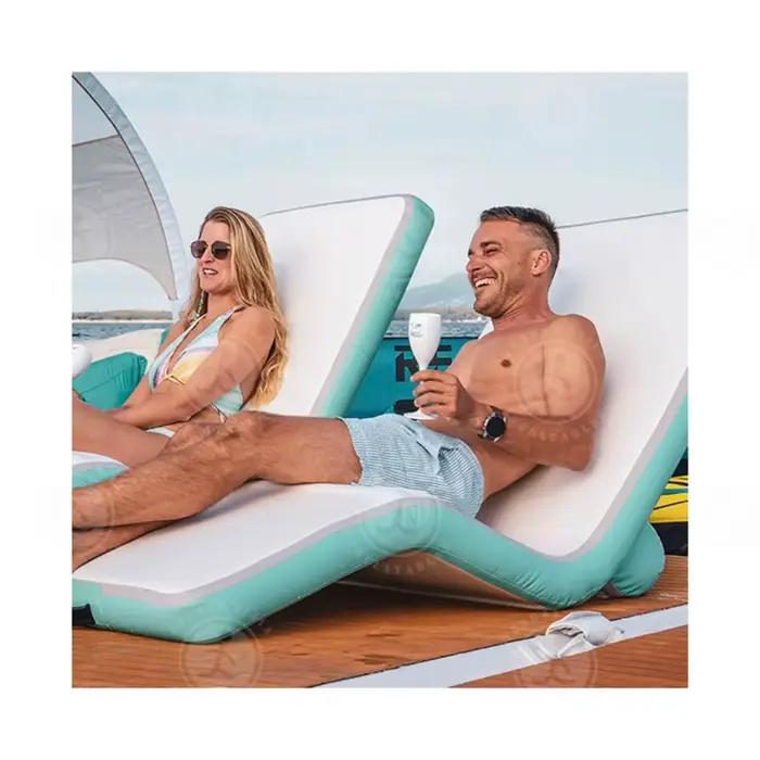 Chaise longue gonflable simple, plate-forme, piscine, plage, chaise de soleil gonflable