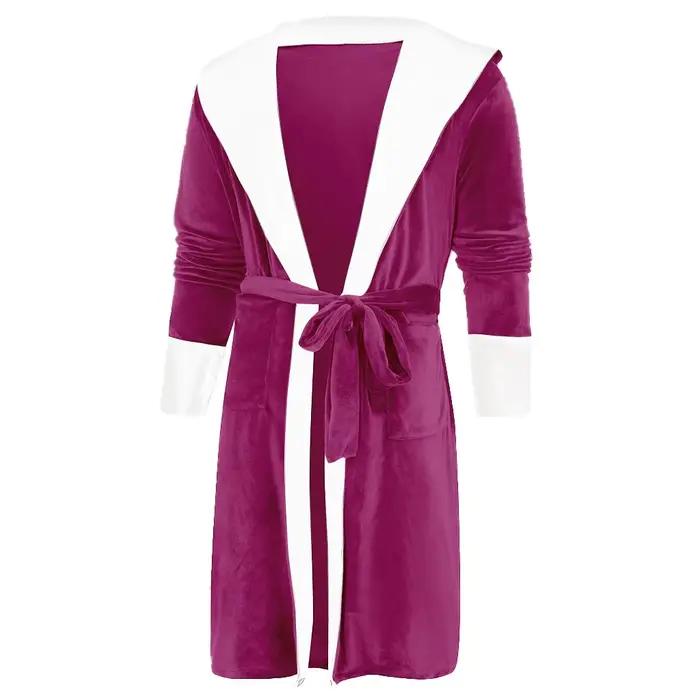 Chemise de nuit en peluche pour femme, optique d'hiver, chaud, sourire, long peignoir, pyjama à capuche, grande taille, 5XL