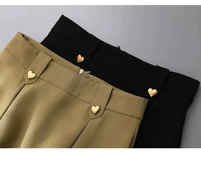 Jupe kaki jupe Midi femme drapée taille haute jupe de costume design mince et ample