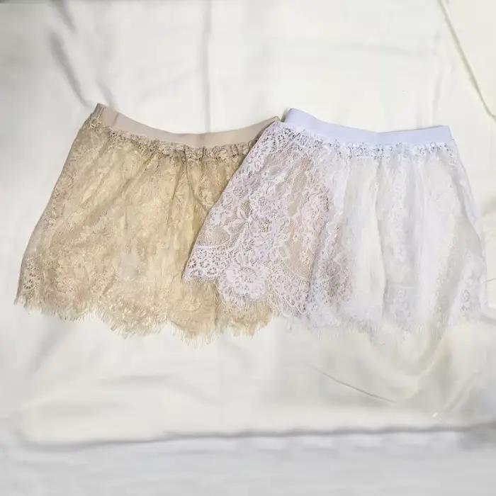 Mini-jupe sexy transparente en dentelle et maille