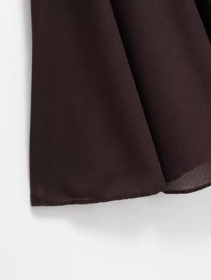 Jupe longue fluide mi-longue à volants étagés pour femme ETJ