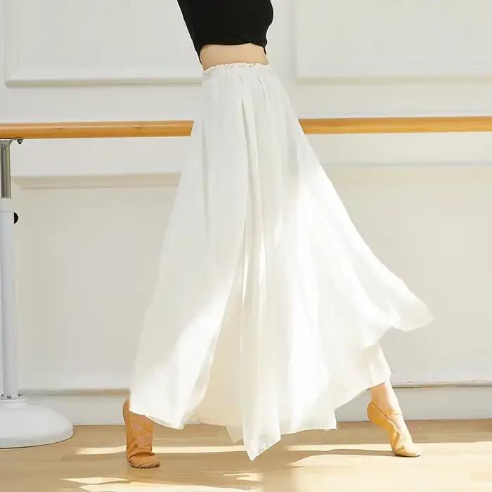 Pantalon en Mousseline de Soie Satin pour Femmes Taille Haut, Confortable, Élégant, Doux, Ample, Moderne, Danse, Yoga, Occasions Spéciales