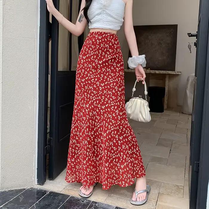 Jupe trapèze chic à imprimé floral