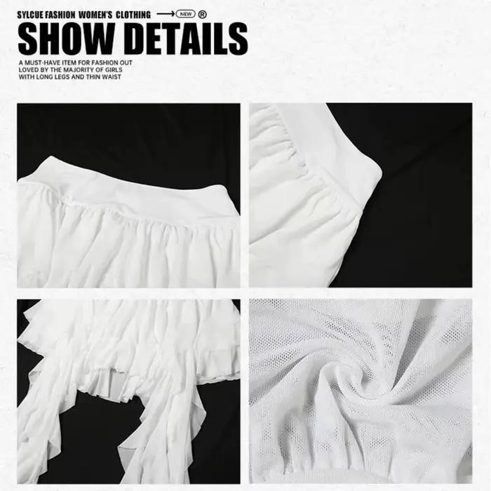 Jupe-short asymétrique bohème taille haute pour femme