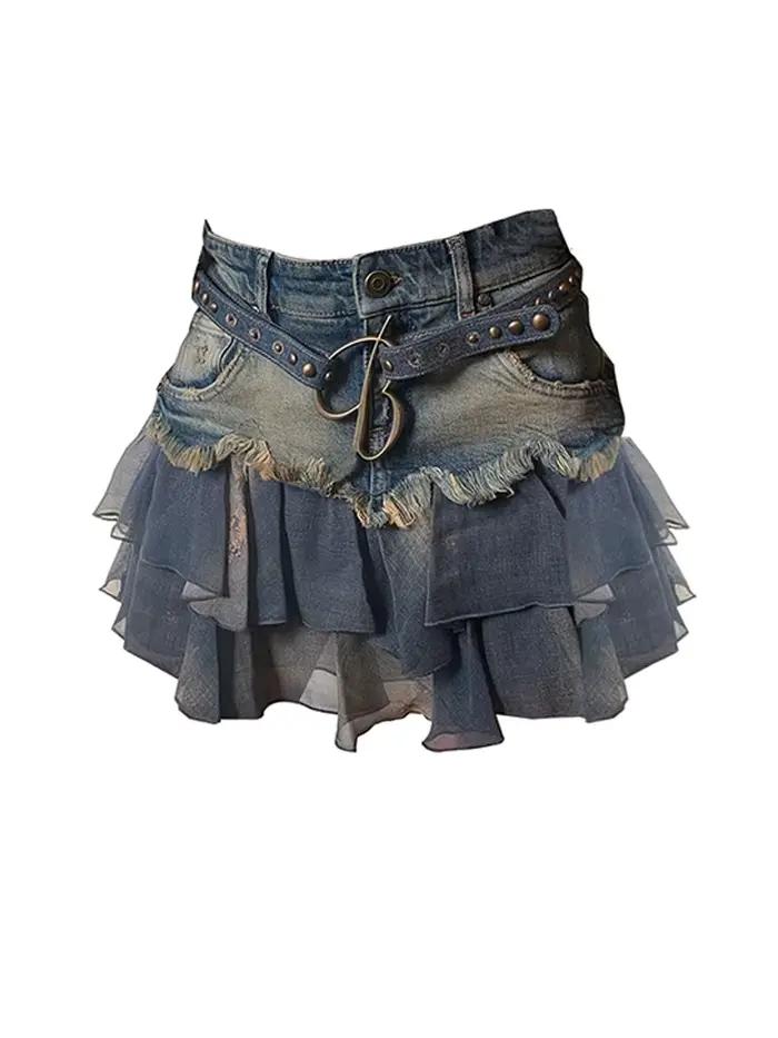 Jupe Patchwork Vintage Y2k pour femmes