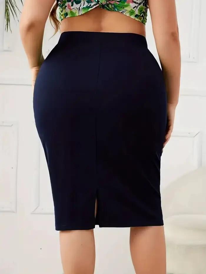 Jupe fendue taille haute décontractée