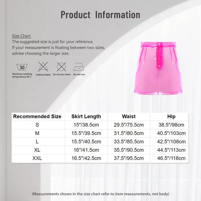 Mini-jupe transparente en PVC pour femme