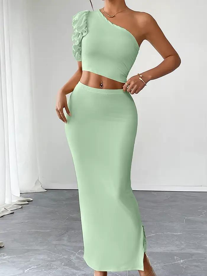 Ensemble deux pièces jupe longue et débardeur pour femme – Nouvelle collection été – Tenue décontractée élégante et