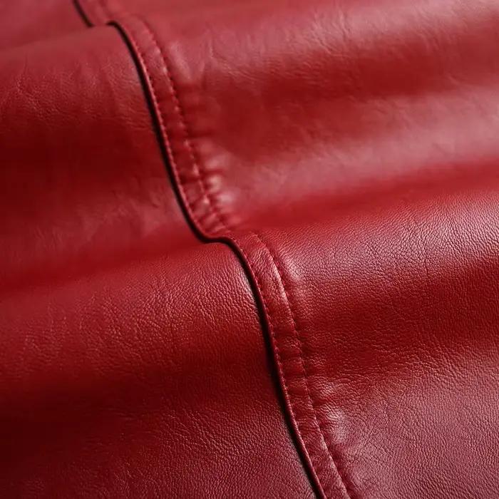 ZUZK femmes genou longueur PU jupe en cuir printemps automne couleur unie décontracté jupes droites