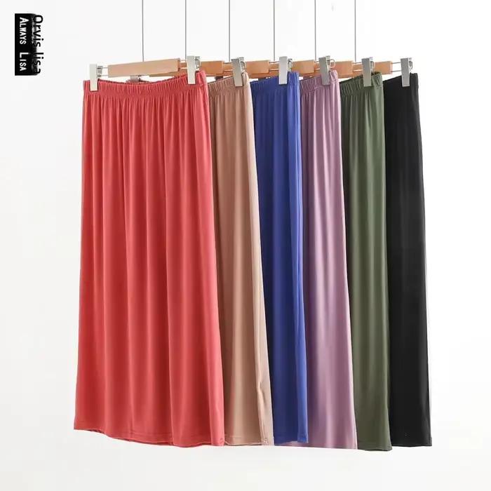 Jupe longue fine en modal pour femme