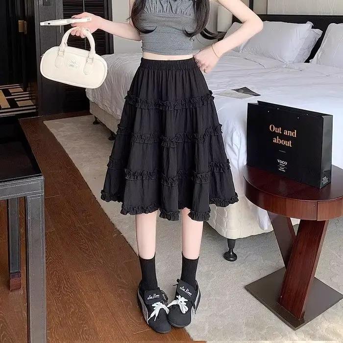 Jupe plissée blanche taille haute élégante pour femmes printemps été effet amincissant coton mélange occasions spéciales
