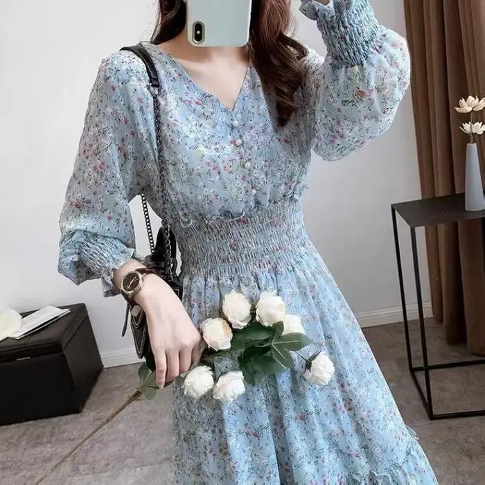 Jupe en mousseline de soie à motifs floraux féeriques pour femmes style streetwear automne ocassions spéciales