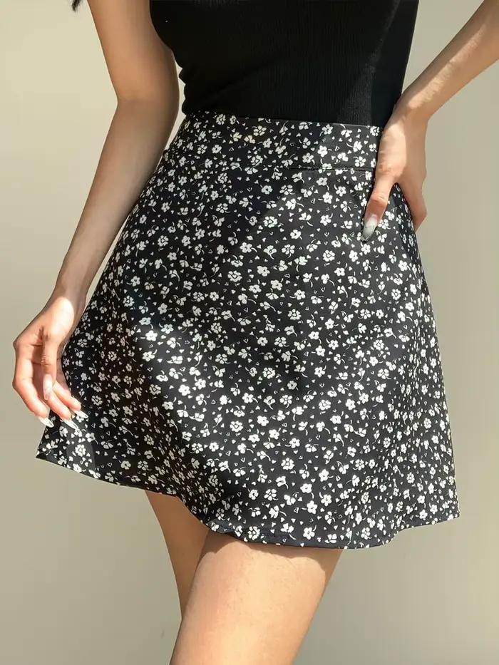 Jupe femme taille haute florale rouge jupes pour femmes court Style coréen 2025 tendance Premium mode Vintage esthétique pas cher V Y2k