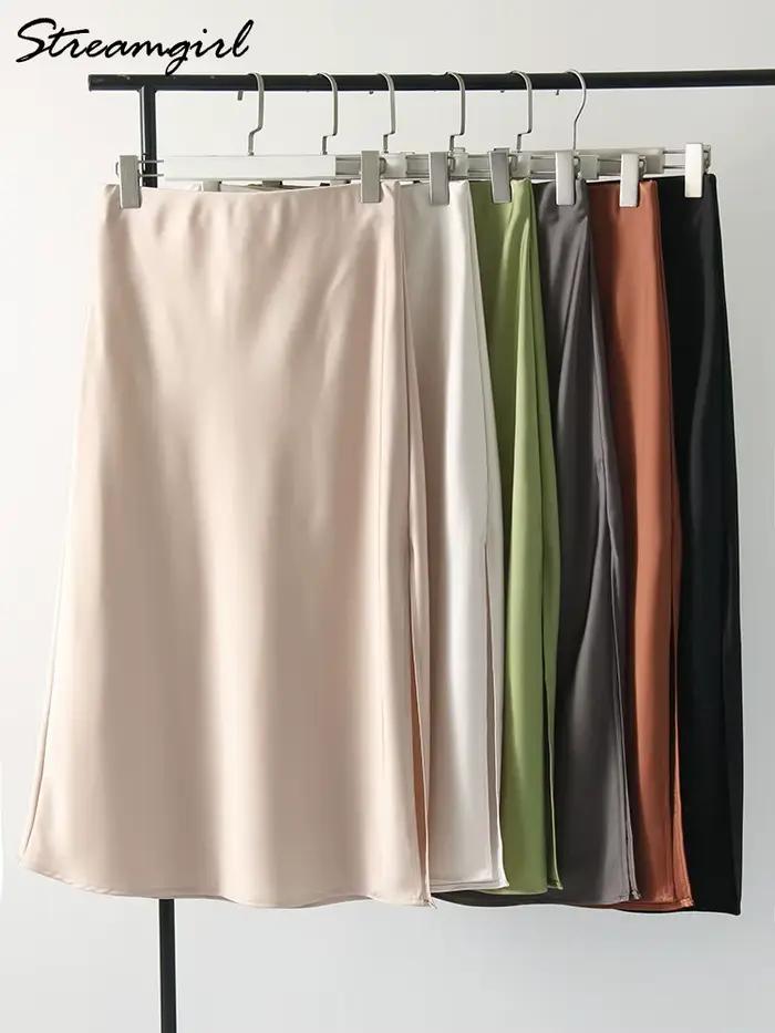 Jupes mi-longues vertes pour femmes