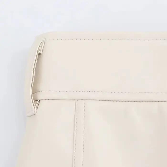 Jupe longue trapèze en faux cuir pour femme, avec ceinture écharpe, ample, grande balançoire, mi-longue, élégante, pour le bureau, nouvelle collection automne hiver