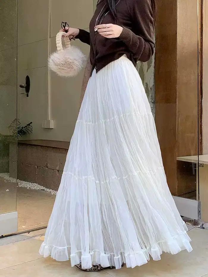 Jupe plissée élégante pour femme avec taille élastique