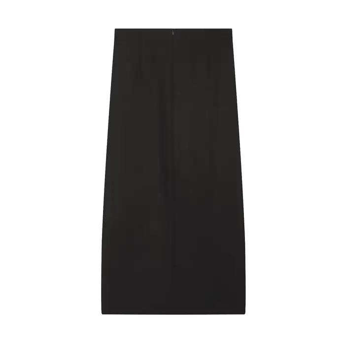 Willshela – jupe mi-longue noire à boutons pour femmes