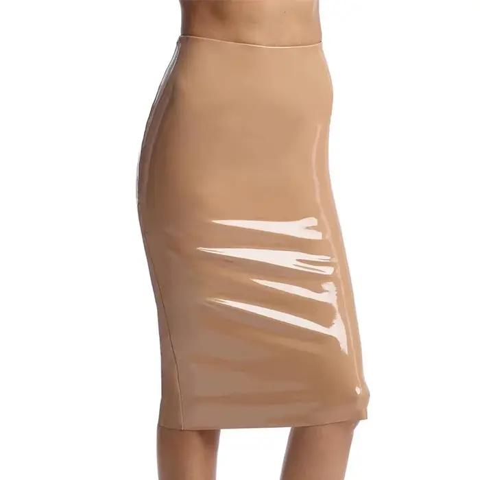 Mini-jupe sexy en similicuir PU
