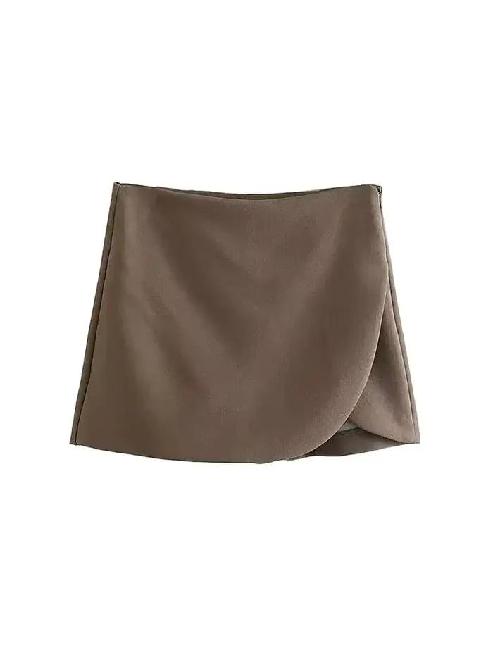 Femmes mode paréo Style Shorts jupes Vintage taille haute côté fermeture éclair femme jupe Mujer