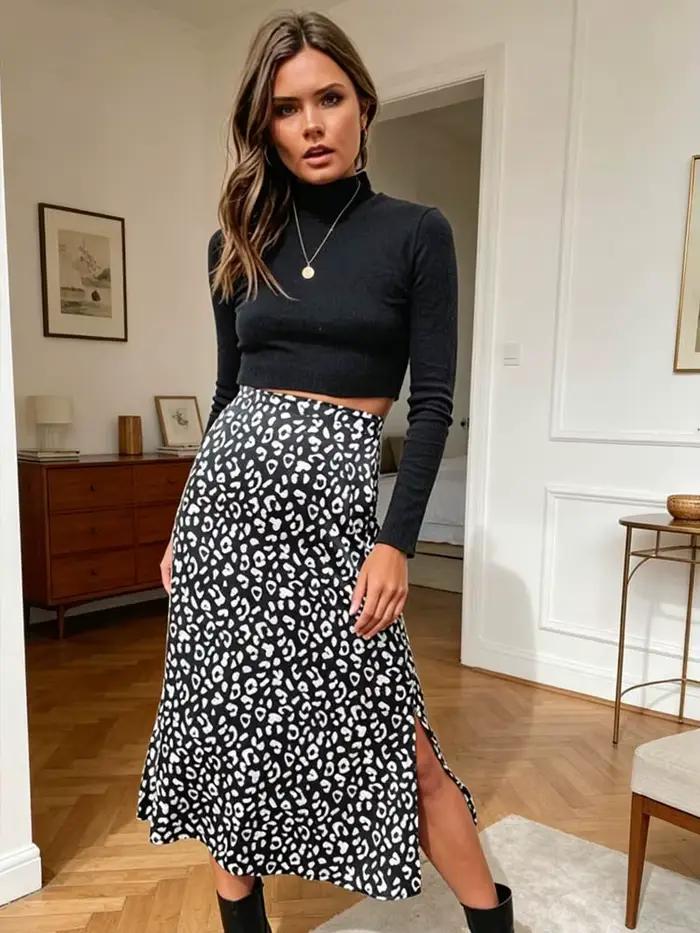 Nouvelle jupe longue sexy à imprimé léopard