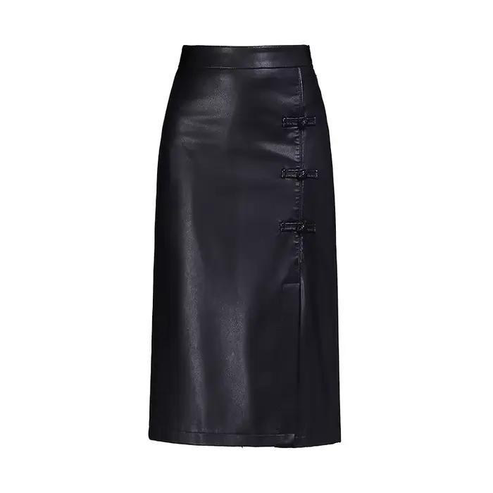 Jupe en cuir PU pour femme