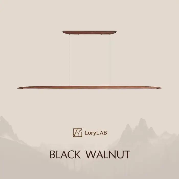 Lampe LED suspendue en bois au design moderne, longue et linéaire, luminaire décoratif d'intérieur, idéal pour une cuisine, une île, un bureau, un Bar, une salle à manger ou un salon