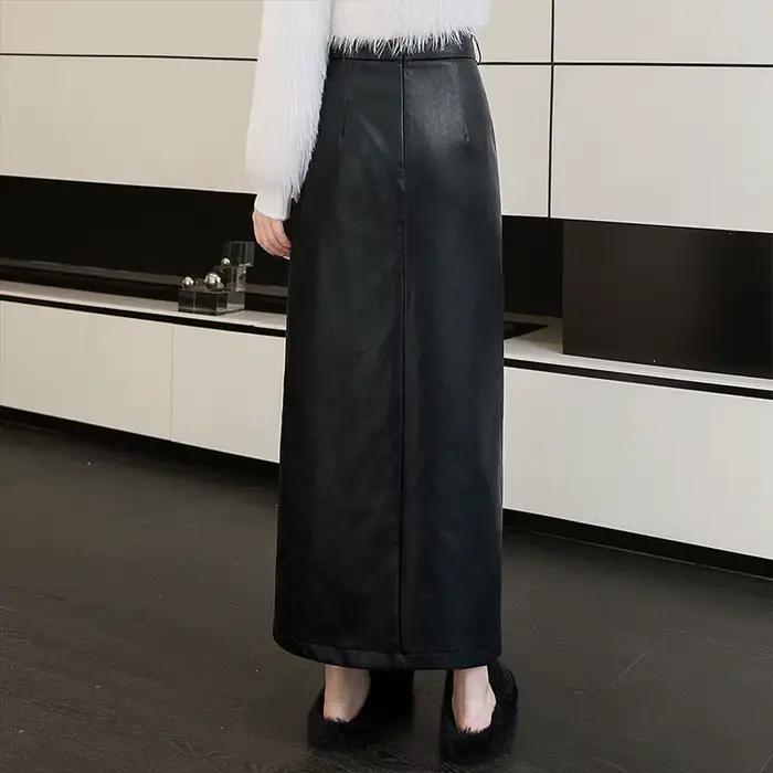 Jupe longue en cuir automne-hiver 2026