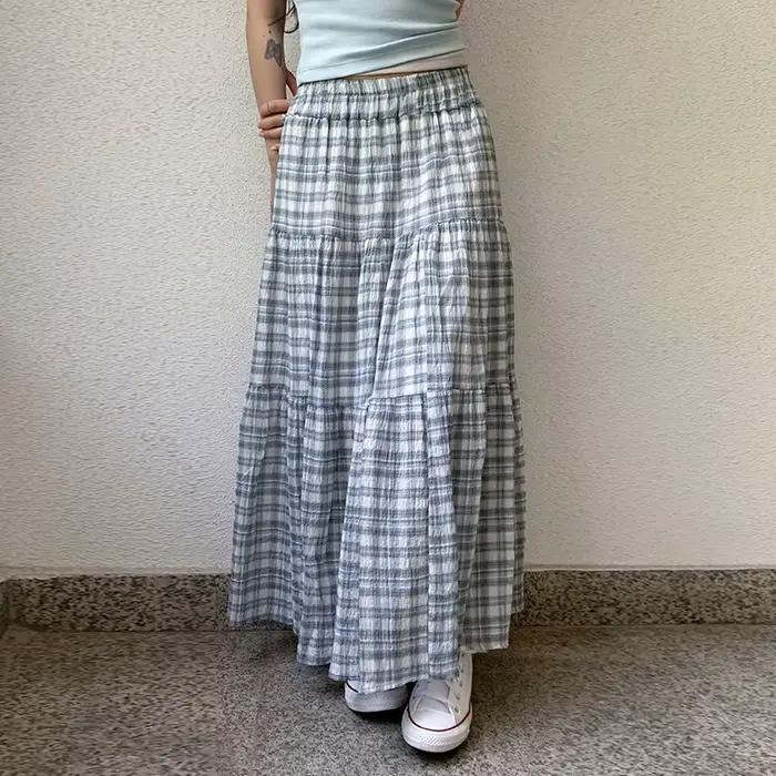 Jupe longue à carreaux pour fille