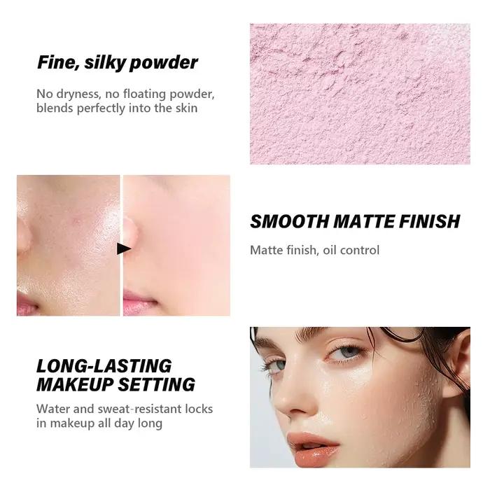Poudre de cuisson et de réglage ample imperméable, longue durée, contrôle de l'huile, poudre de réglage mate, éclaircissante naturelle, cosmétiques pour le visage