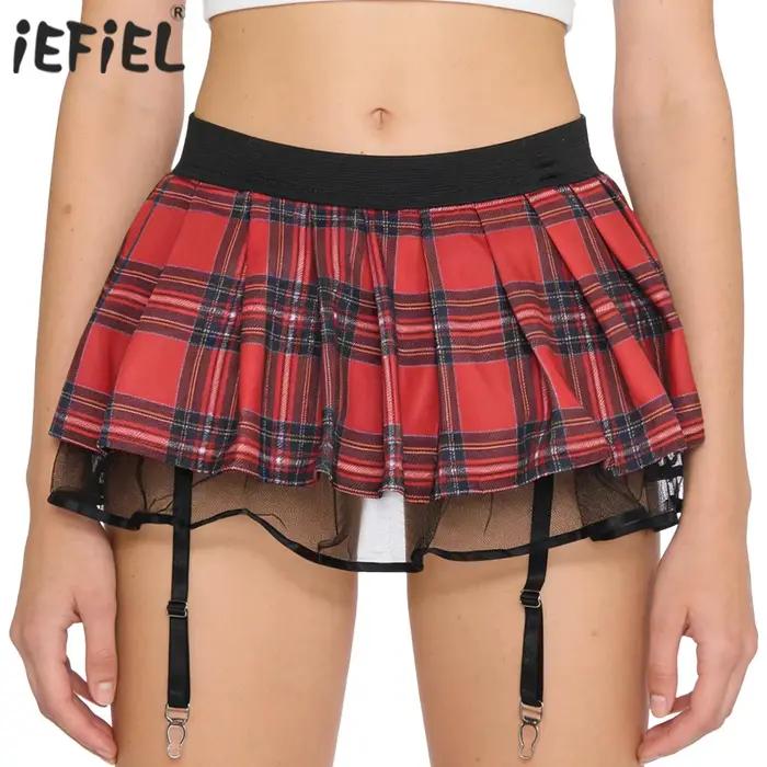 Mini-jupe pour femme avec jarretelles