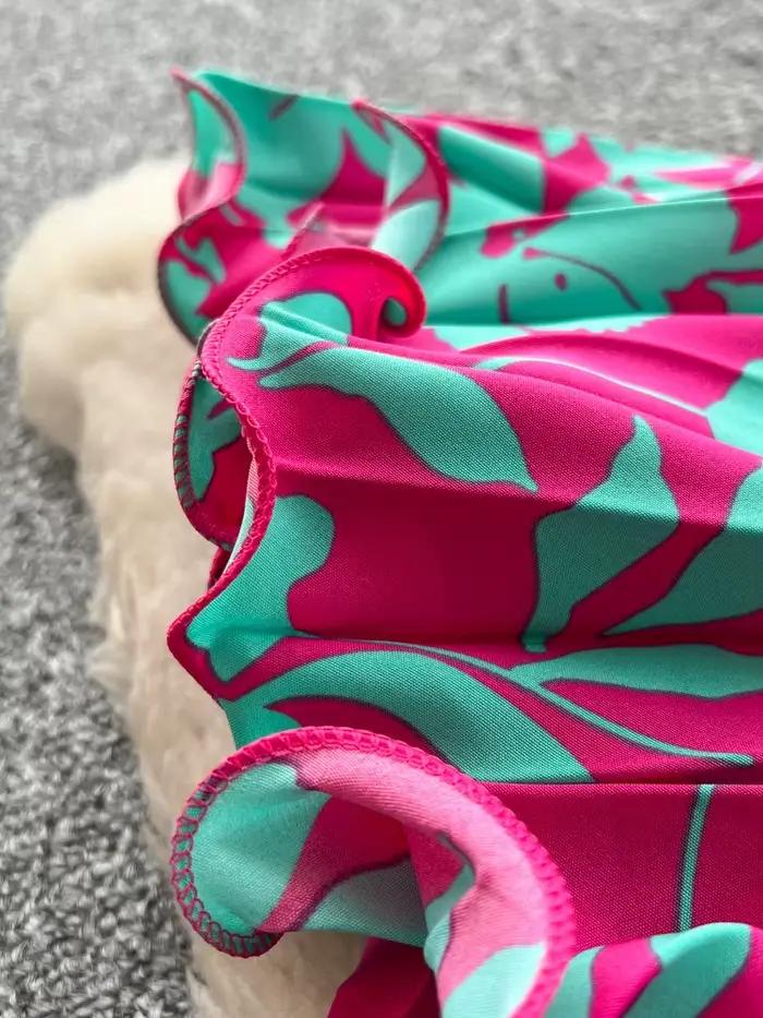 Femmes Style coréen jupe imprimée taille haute minceur a-ligne