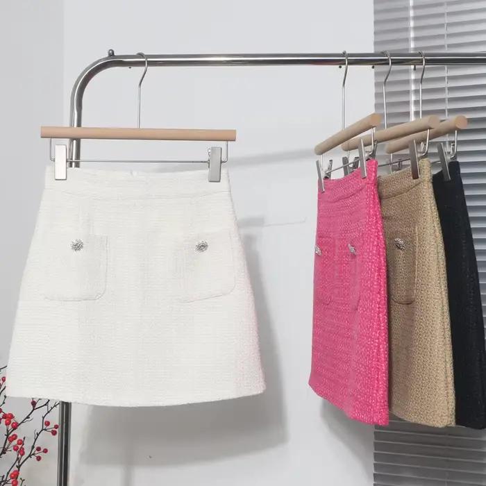 Jupes courtes trapèze en Tweed pour femmes