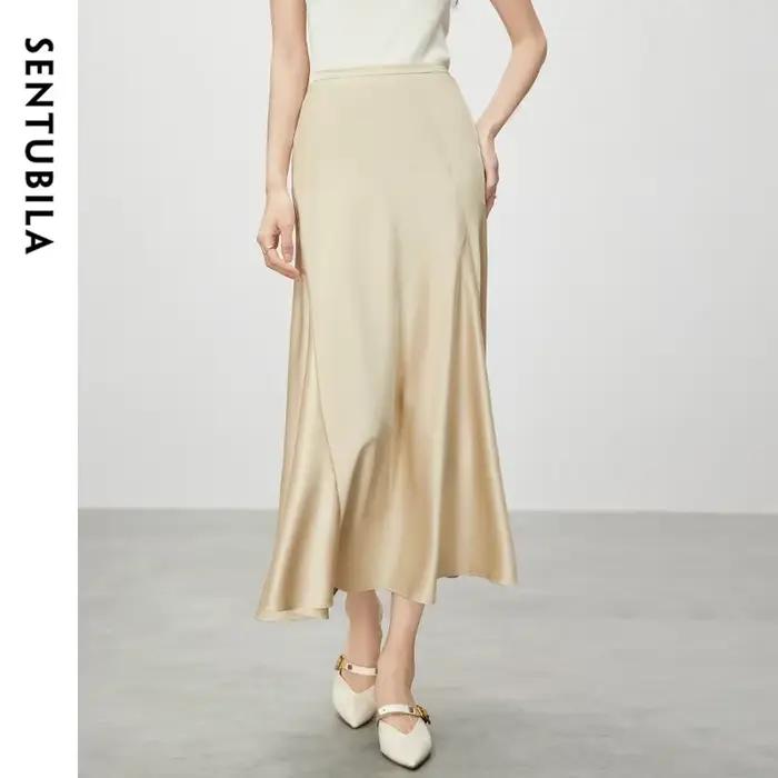 Jupe sirène de luxe SENTUBILA en satin pour femme