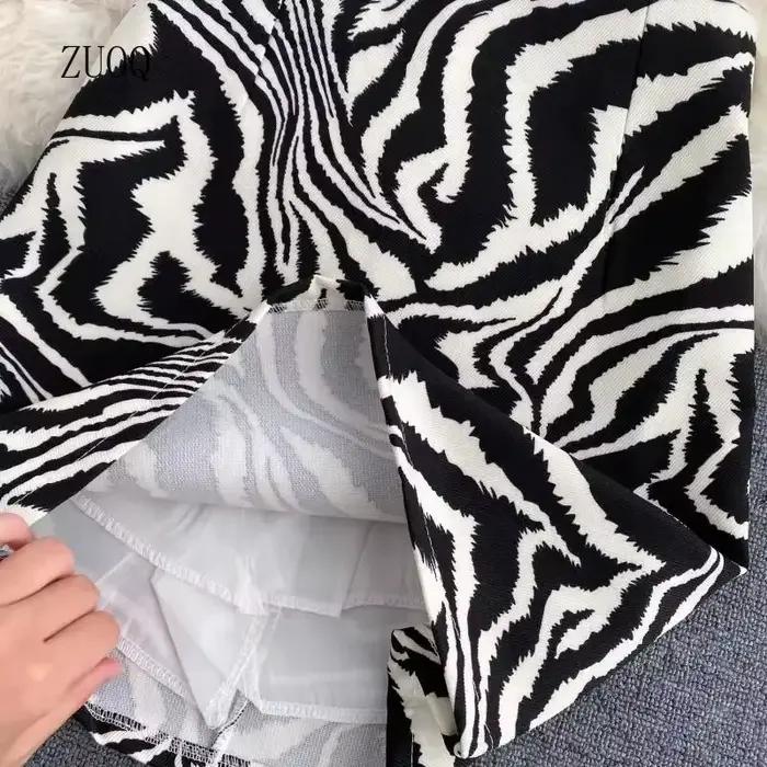 Jupe mini pour femme imprimée zèbre style vintage coupe trapèze décontractée pour toutes les saisons soirées officielles