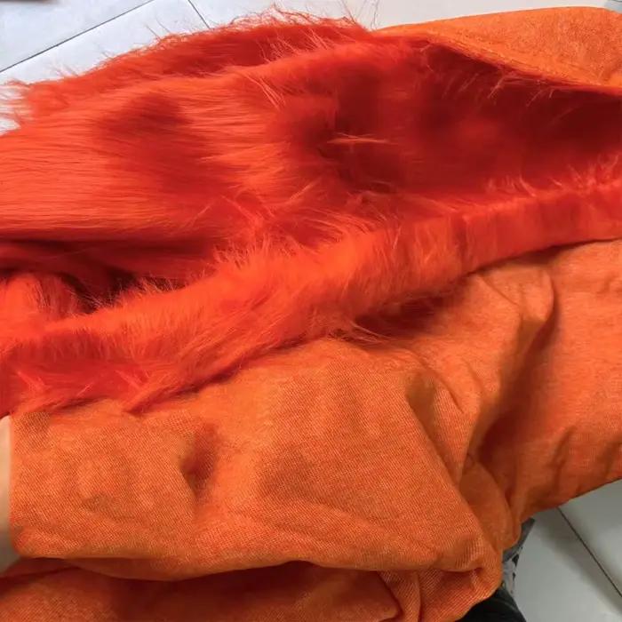 Tissu en fausse fourrure à poils longs pour artisanat et décoration intérieure polyester résistant à la déchirure matériaux de bricolage et hand made DIY occasionnels