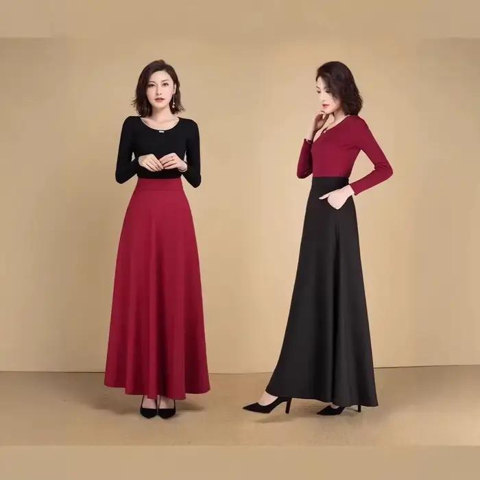 Jupe midi grande taille de haute qualité
