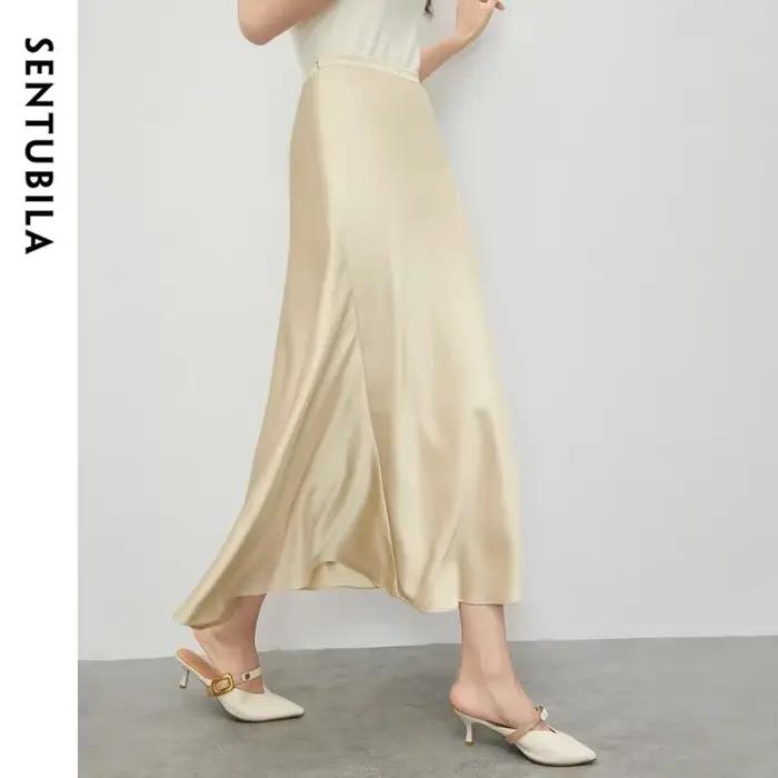 Jupe sirène de luxe SENTUBILA en satin pour femme