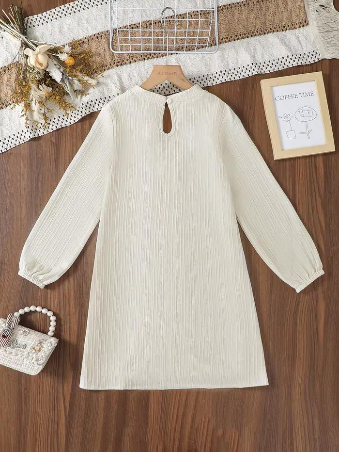 Robe à manches longues pour filles, style ethnique moyen-oriental avec embellissements, ajustée pour l'automne en extérieur, tenue décontractée