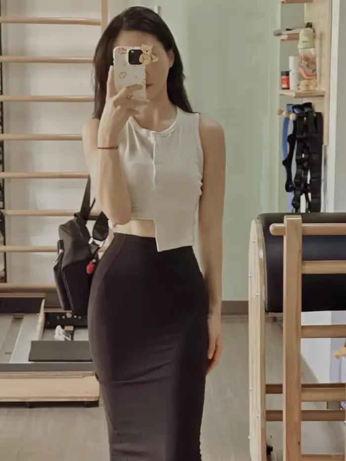 Jupe LULU FLORA élégante haute élasticité pour femmes junior style rétro nu printemps été sorties nocturnes