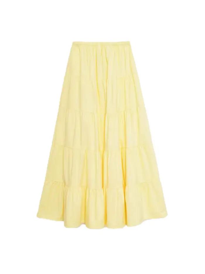 Jupe TRZA jaune beurre longue pour femmes, décontractée et élégante pour toutes les saisons occasions spéciales