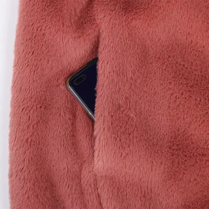 Manteau en fausse fourrure plissée Nerazzurri pour femme, veste légère et douce avec jupe à capuche, mode automne 2022, fourrure fine à la mode, taille large, design moderne, polyvalent, élégant, confortable