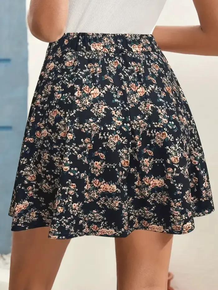Nouvelle jupe imprimée florale pour femmes